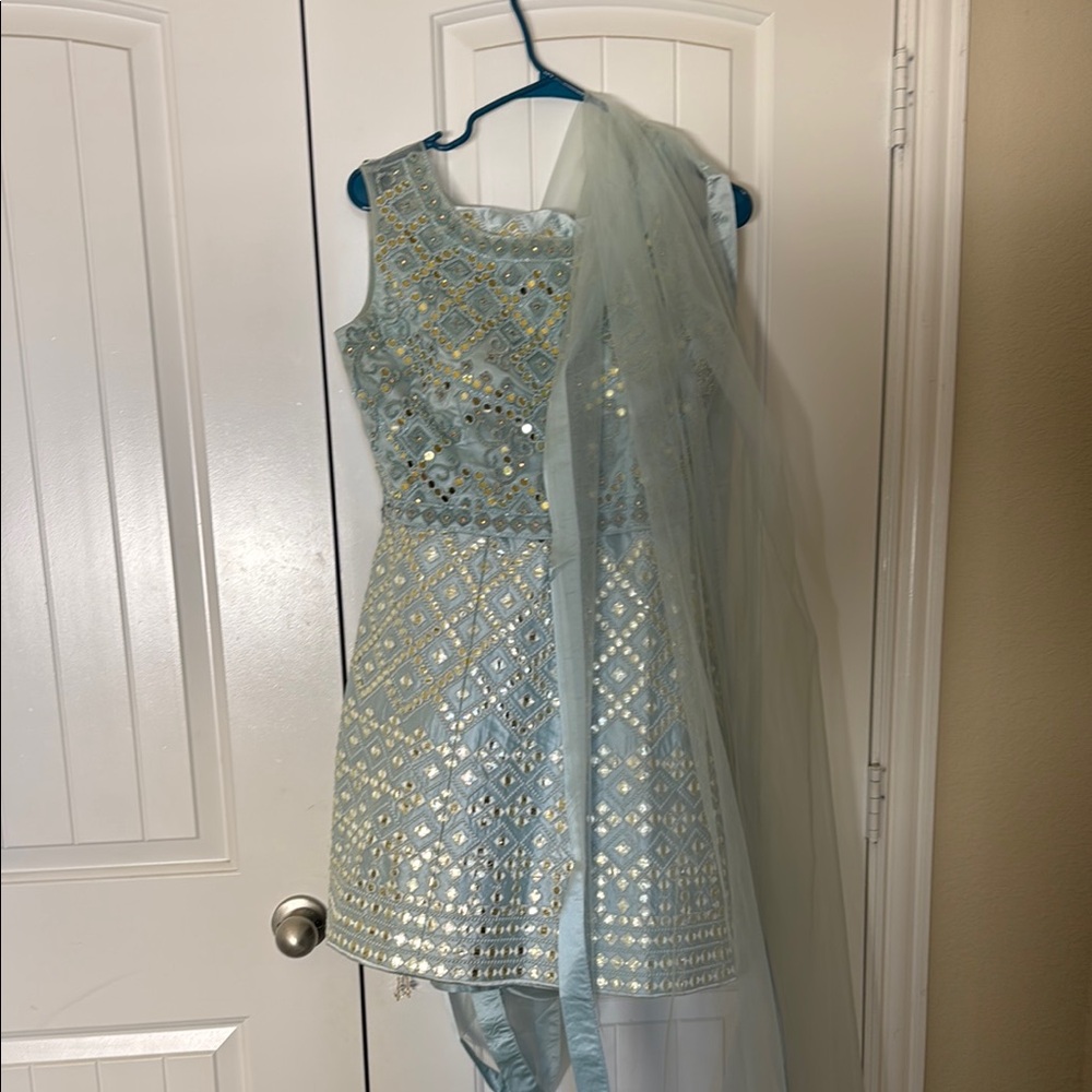 Elegant Lehenga Dress with Gold Accents